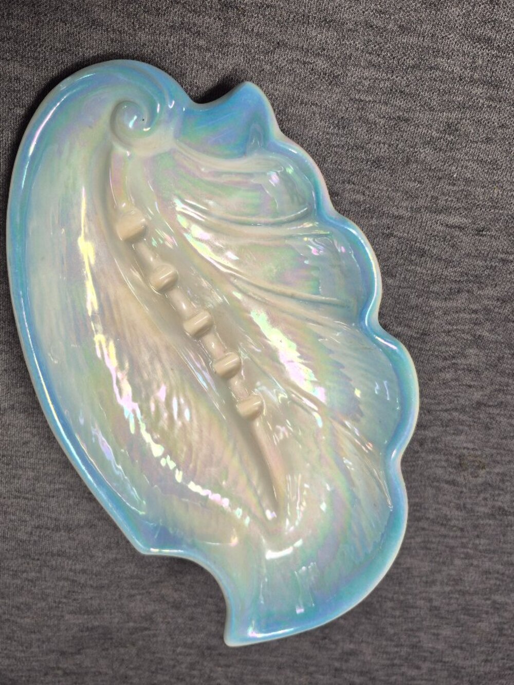 Vgt MCM Maurice of California Iridescent Lusterware Leaf Catchall Dish Ashtray